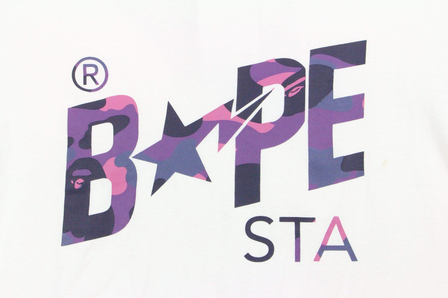 Bapesta Purple Camo Logo Tee White - SaruGeneral