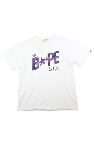 Bapesta Purple Camo Logo Tee White