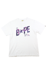 T-shirt Bapesta violet avec logo camouflage blanc