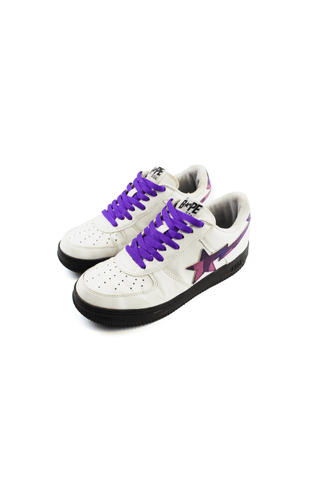 Bapesta Purple Camo Star on White