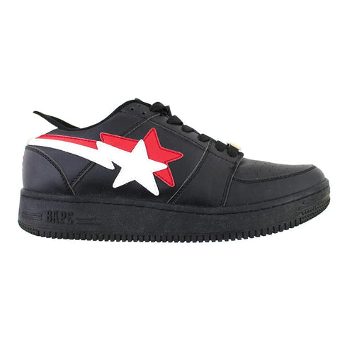 Bapesta Red & White Double Star Black