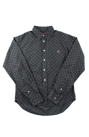 Bapesta point Ape Logo Monogram Shirt Grey