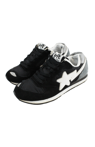 Bapesta Trainer Black White Grey