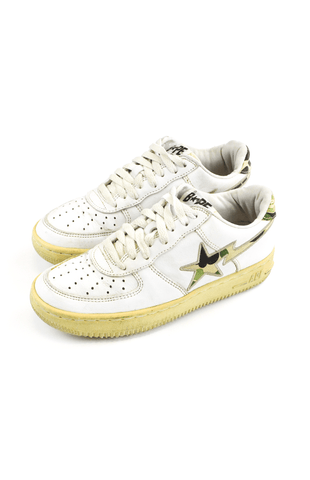Bapesta White ABC Green Camo Star