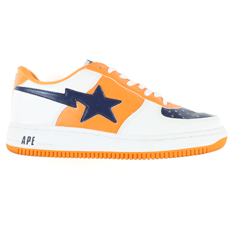 Bapesta White Navy Orange