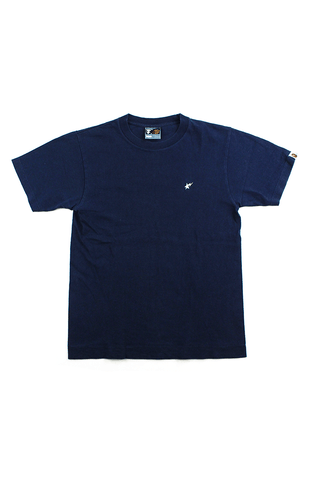 Bapesta White Small Logo Tee Navy