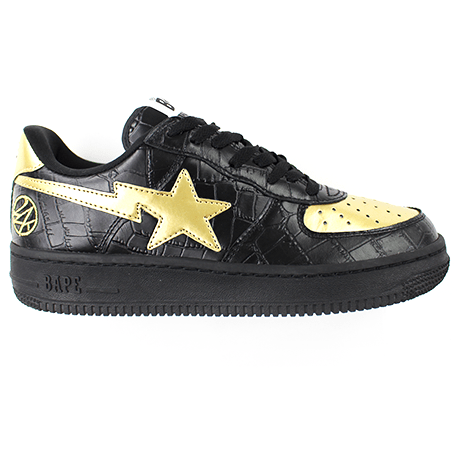 Bapesta x 24K Black & Gold Crocodile Print