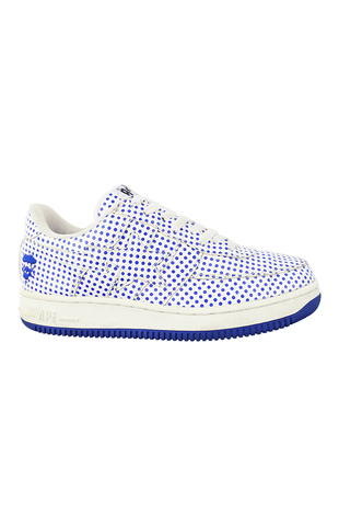 Bapesta x Kaws Blue Polkadot White