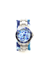 Bapex Blue Camo Silver Watch