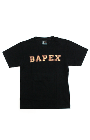 Bapex Brown Text Tee Black