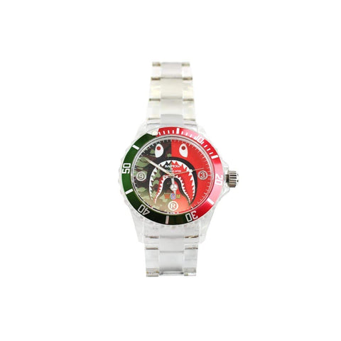 Bapex Green & Red Shark Face Clear Strapr Strap