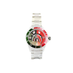 Bracelet transparent Bapex vert et rouge avec motif requin