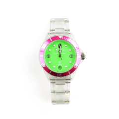 Bracelet en plastique rose et vert Bapex