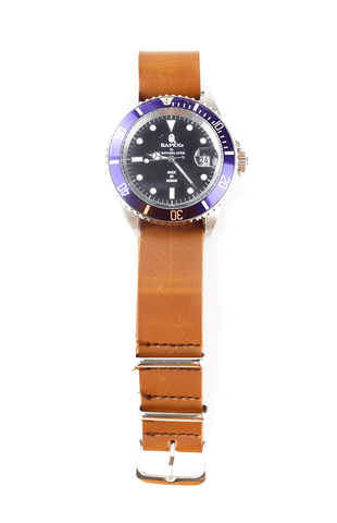 Bapex purple silver leather strap