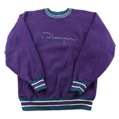 Pull ras du cou à tissage inversé avec logo Champion violet