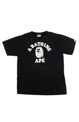 T-shirt Bape gris camouflage réfléchissant avec logo universitaire noir