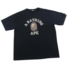 T-shirt Bape Glitter College Logo Noir