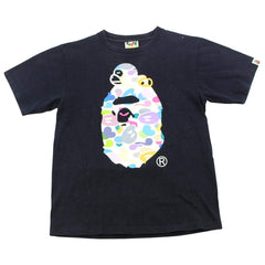 Bape Multi Camo Sleeping Milo Big Ape Logo Tee Black