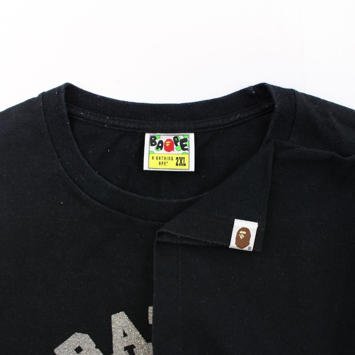 Bape Glitter College Logo Tee Black - SaruGeneral