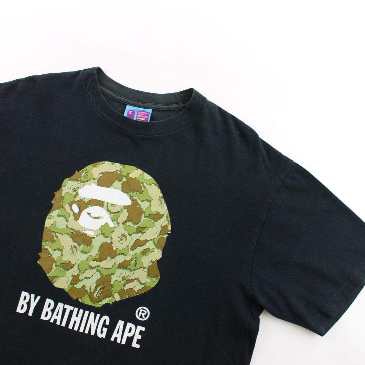 Bape x Kaws Green Camo Big Ape Tee Black - SaruGeneral