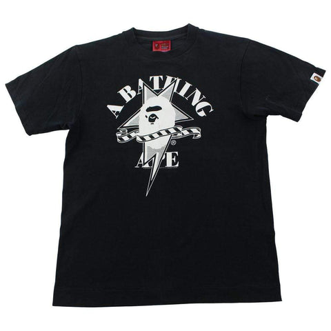 Bape Bapesta College Logo Ribbon Tee Black