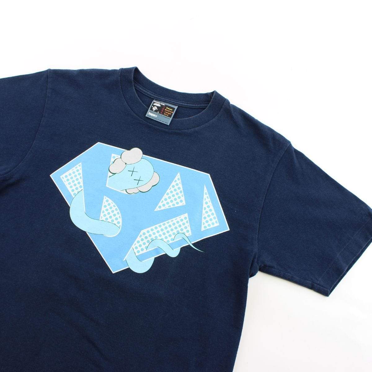 Bape x Kaws BA Logo Tee Navy - SaruGeneral