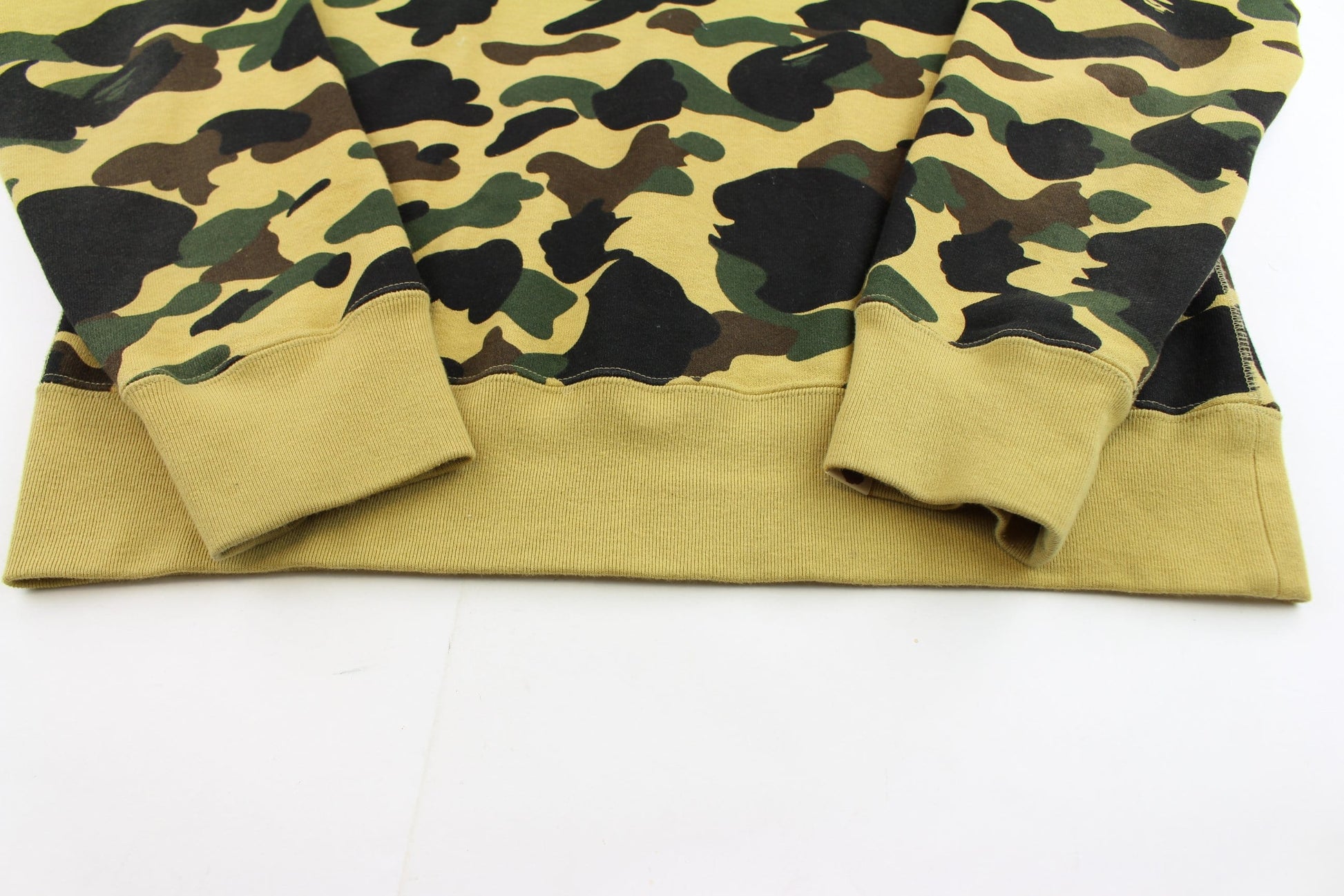 bape 1st yellow camo spellout sweatshirt - SaruGeneral