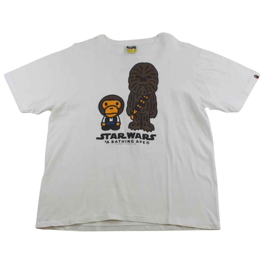 Bape x Star Wars Chewbacca Tee White - SaruGeneral