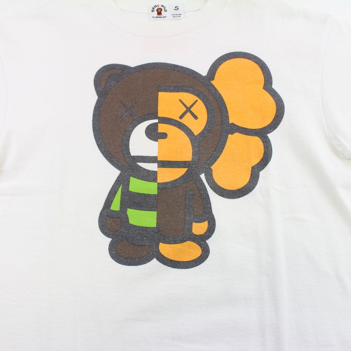 Bape x Kaws Baby Milo Bear Figure Tee White - SaruGeneral