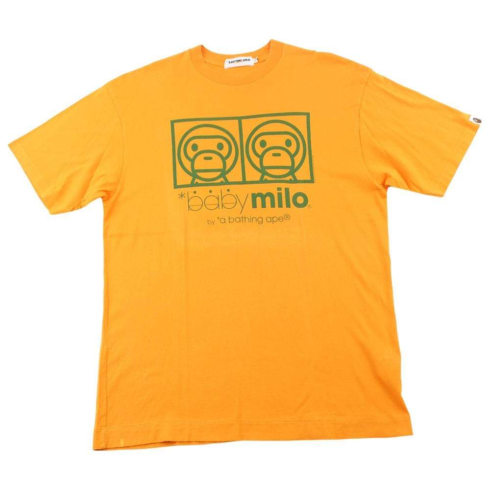 Bape Double baby Milo Logo Tee Orange - SaruGeneral