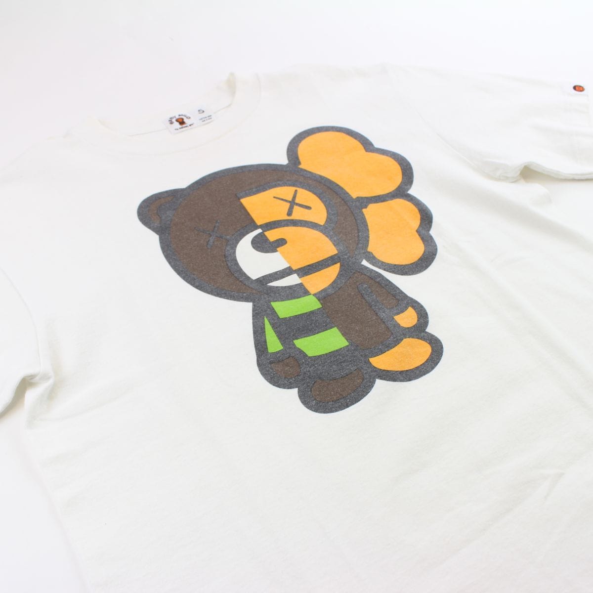 Bape x Kaws Baby Milo Bear Figure Tee White - SaruGeneral