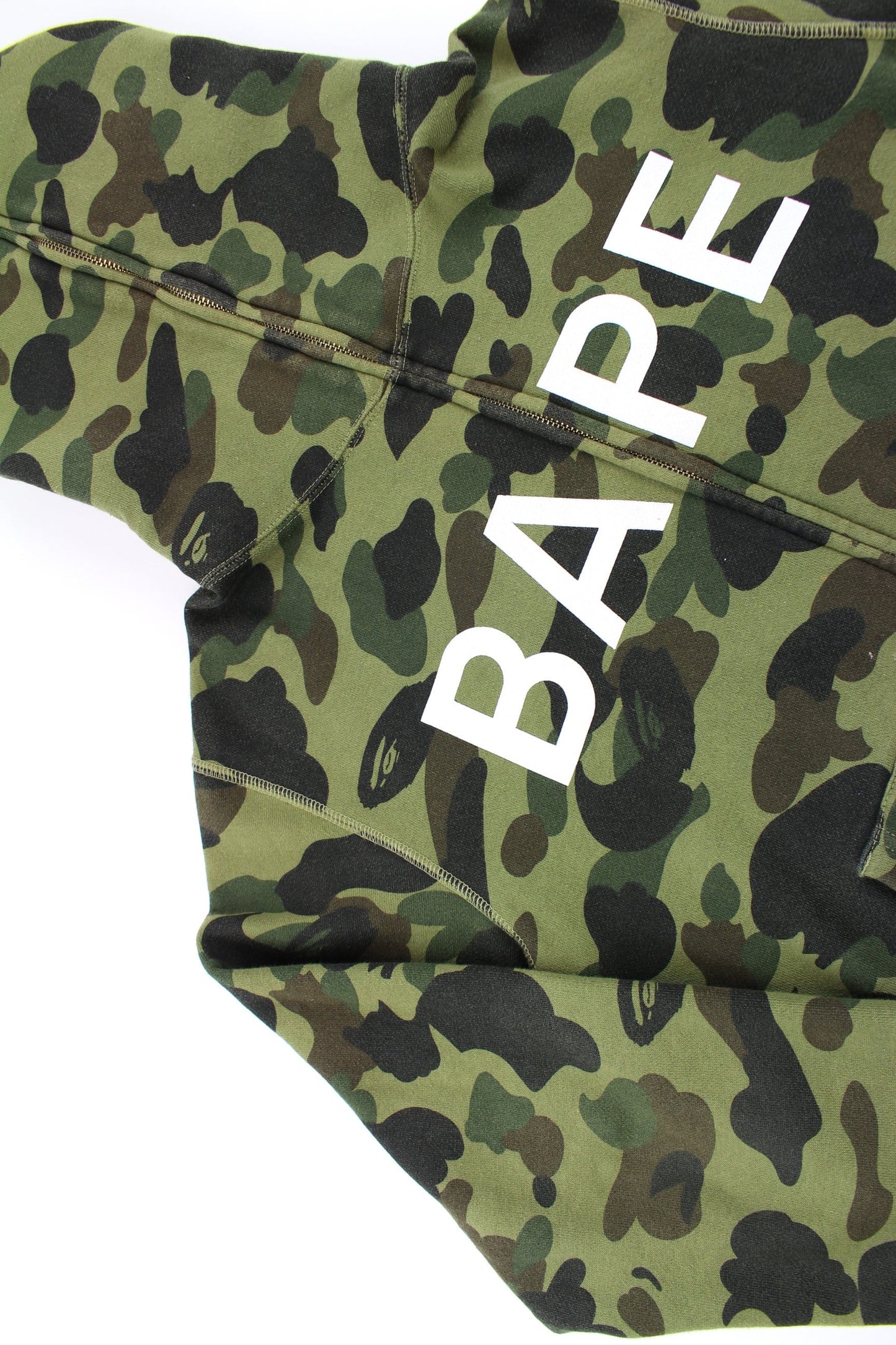 bape 1st green camo spellout text full zip - SaruGeneral