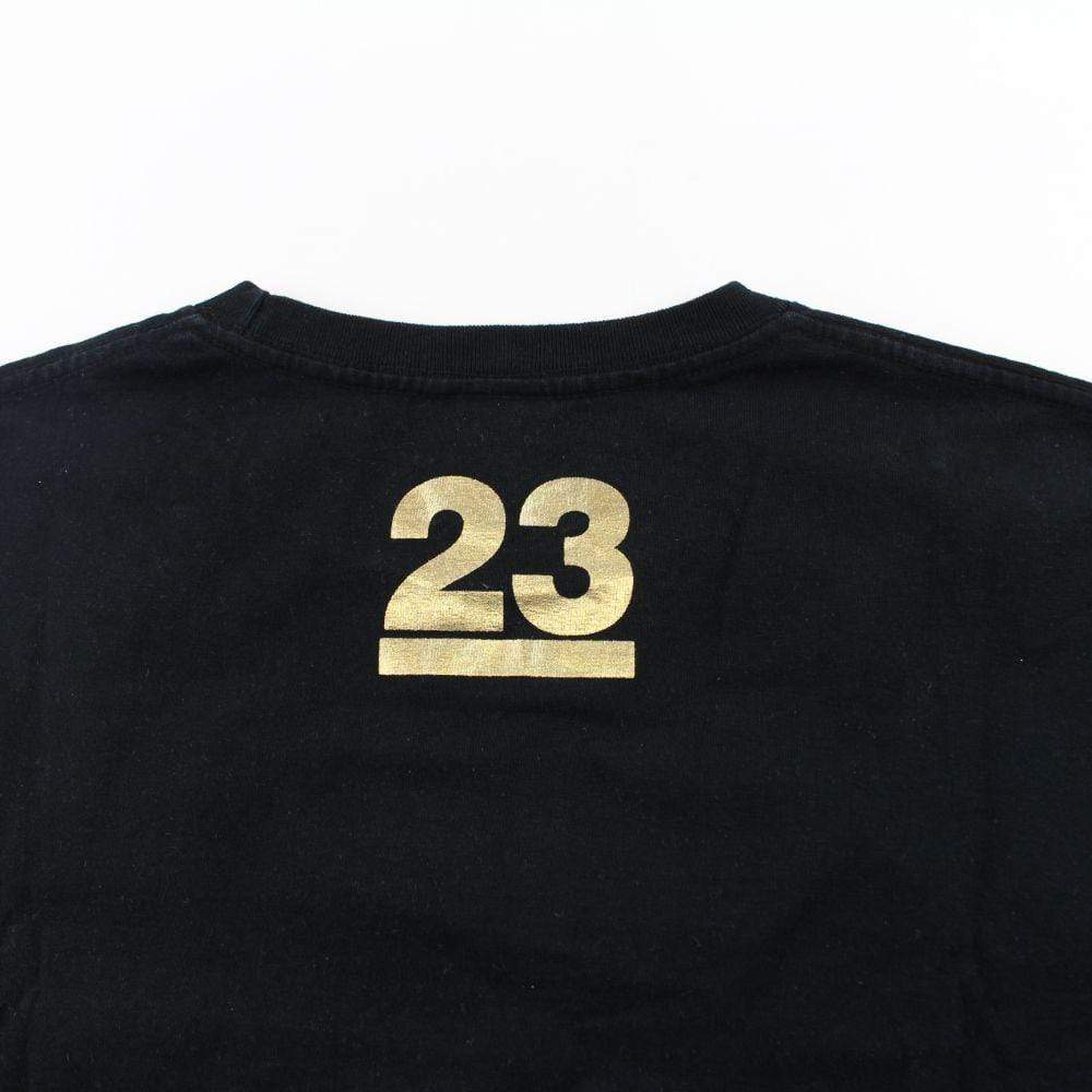 Bape 23 Gold Logo Tee Black - SaruGeneral
