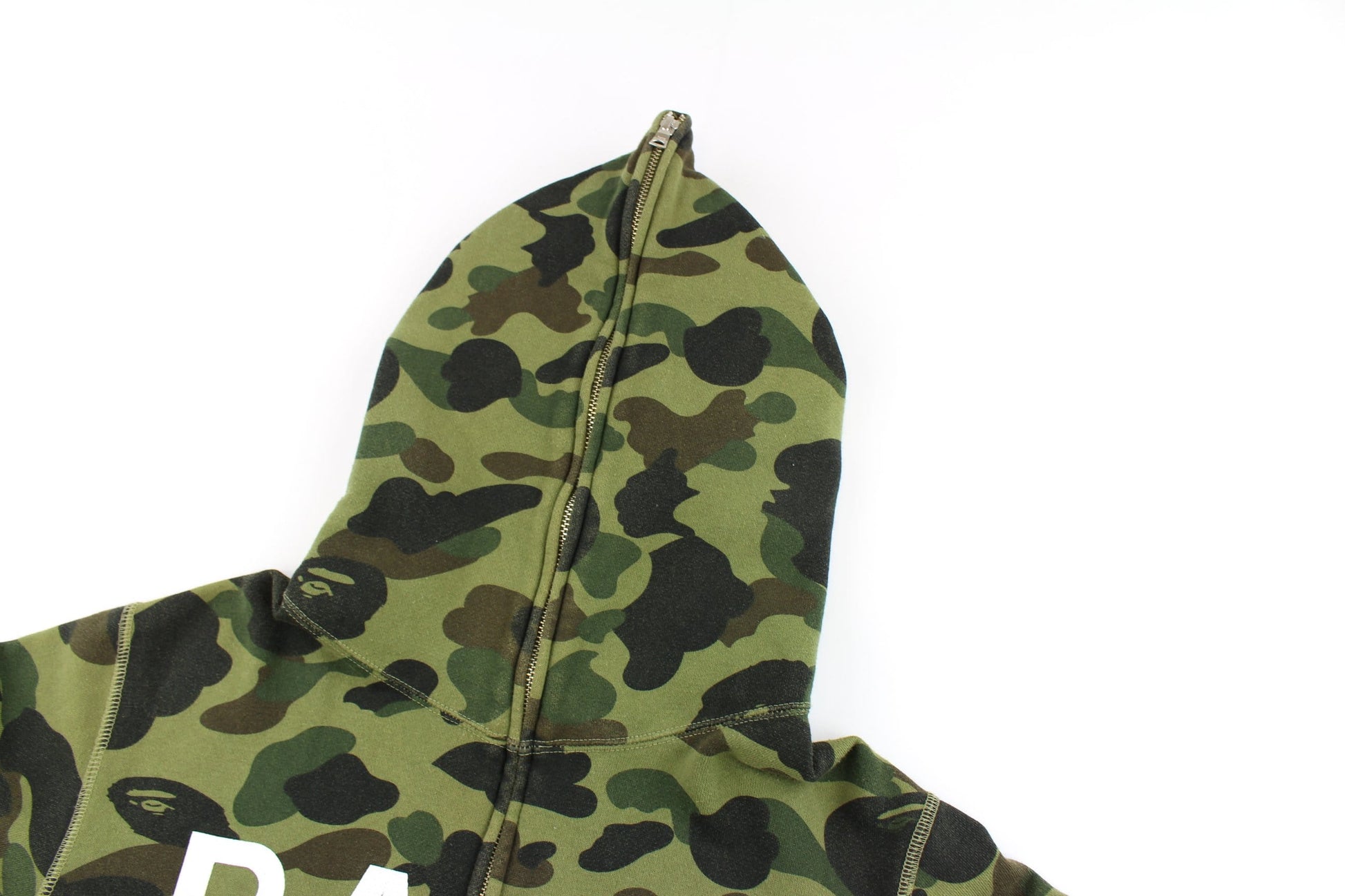 bape 1st green camo spellout text full zip - SaruGeneral