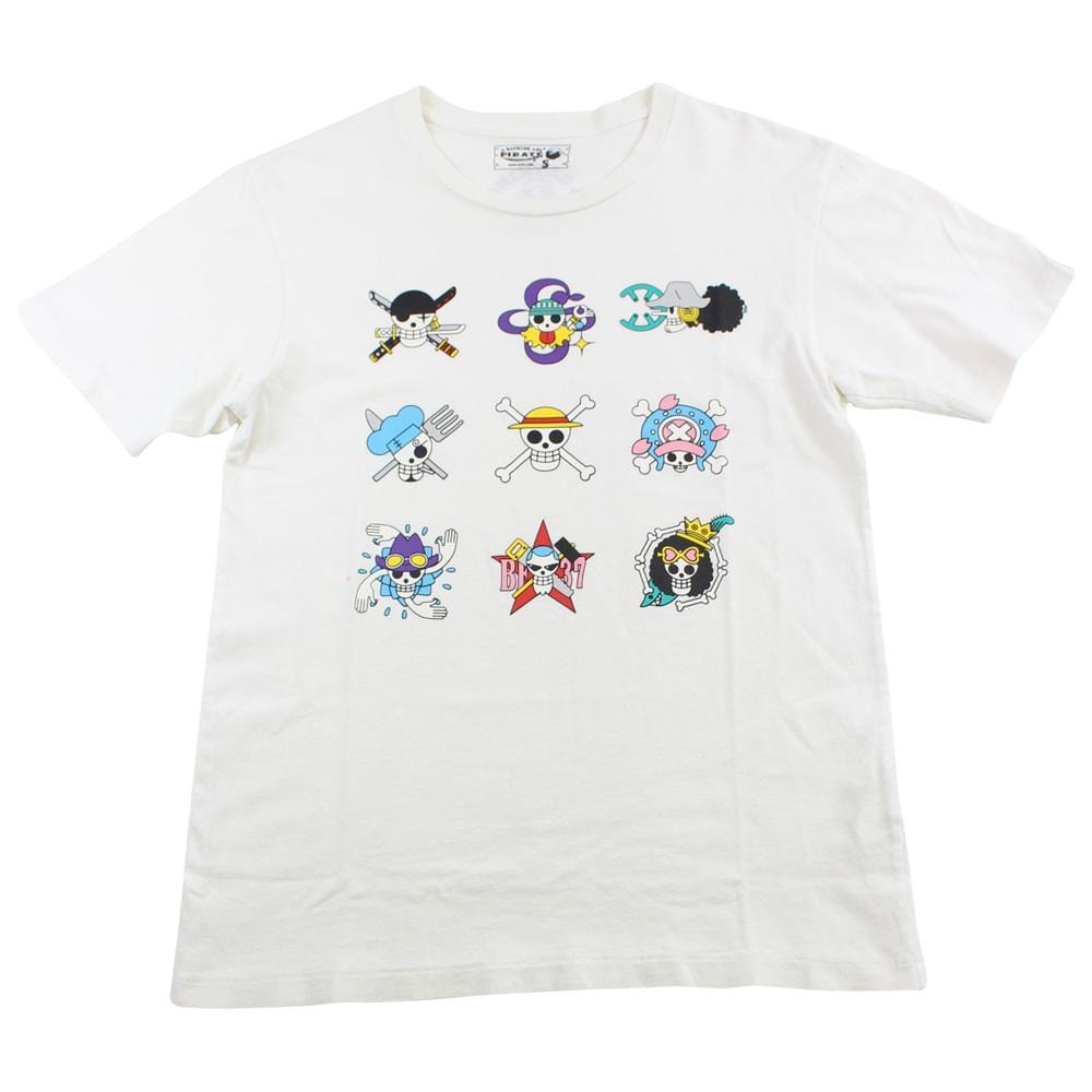 Bape x One Piece Flags Logos Tee White - SaruGeneral