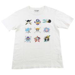 T-shirt Bape x One Piece avec logos et drapeaux blanc