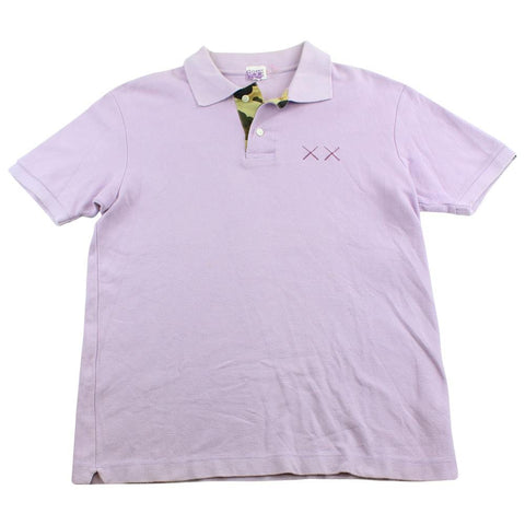 Bape x Kaws Logo Polo Shirt Pink