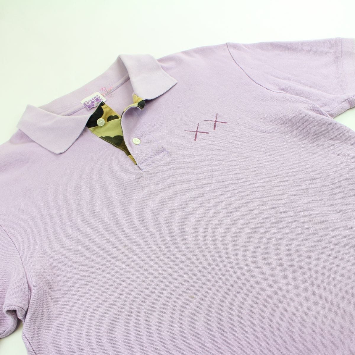 Bape x Kaws Logo Polo Shirt Pink - SaruGeneral