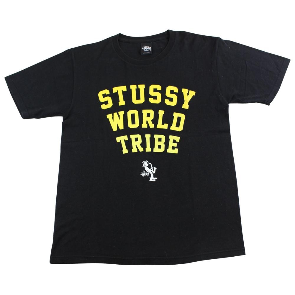 Stussy world wide tribe jazz logo tee black - SaruGeneral