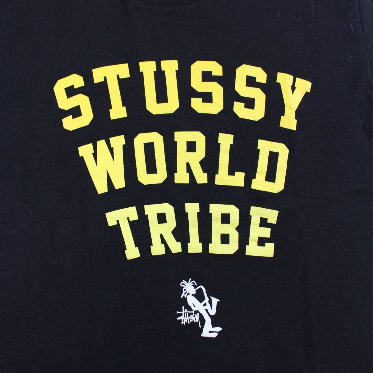 Stussy world wide tribe jazz logo tee black - SaruGeneral