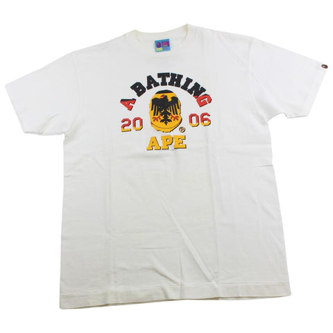 Bape German Flag College Logo Tee White 2006