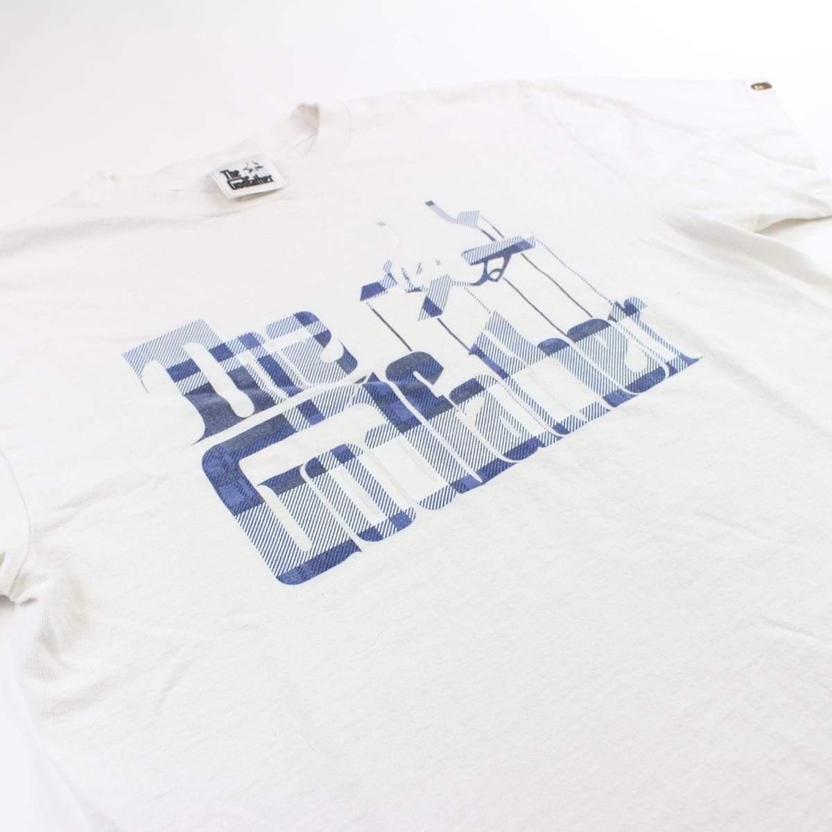 Bape x The Godfather Blue Plaid Logo Tee White – SARUGENERAL