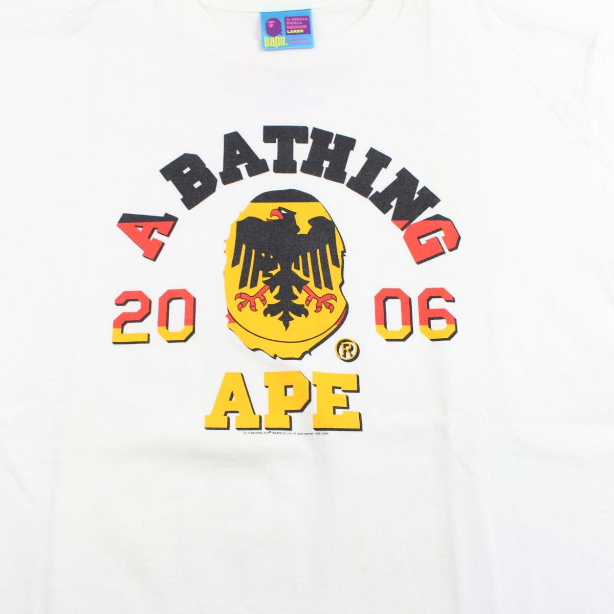 Bape German Flag College Logo Tee White 2006 - SaruGeneral