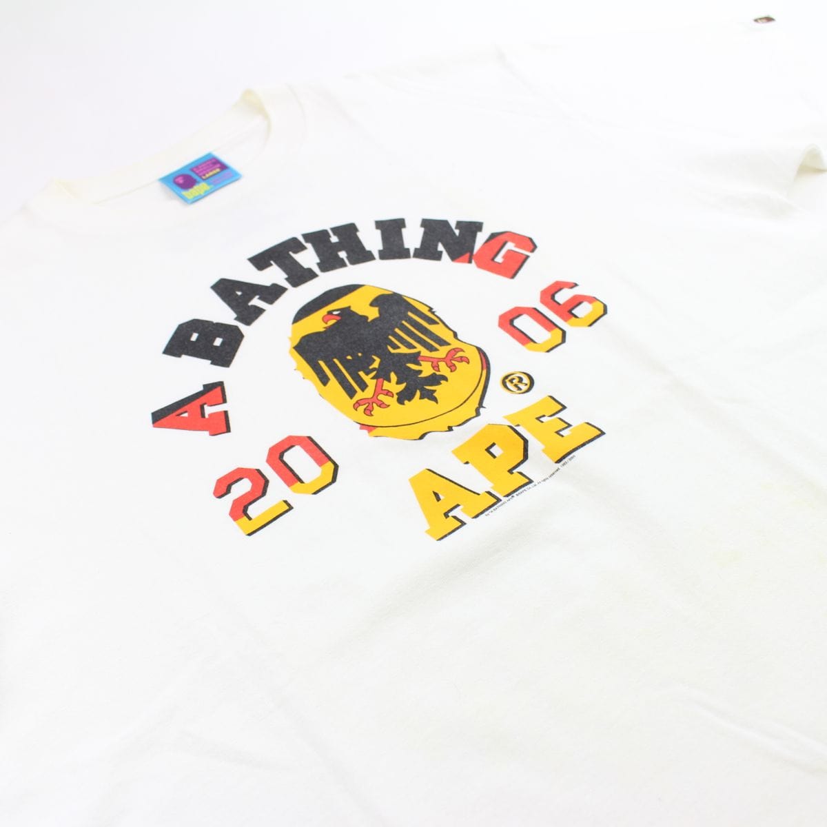 Bape German Flag College Logo Tee White 2006 - SaruGeneral