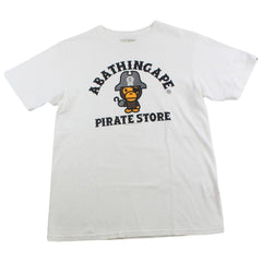 Bape Pirate Store Hook Baby Milo Logo Tee White