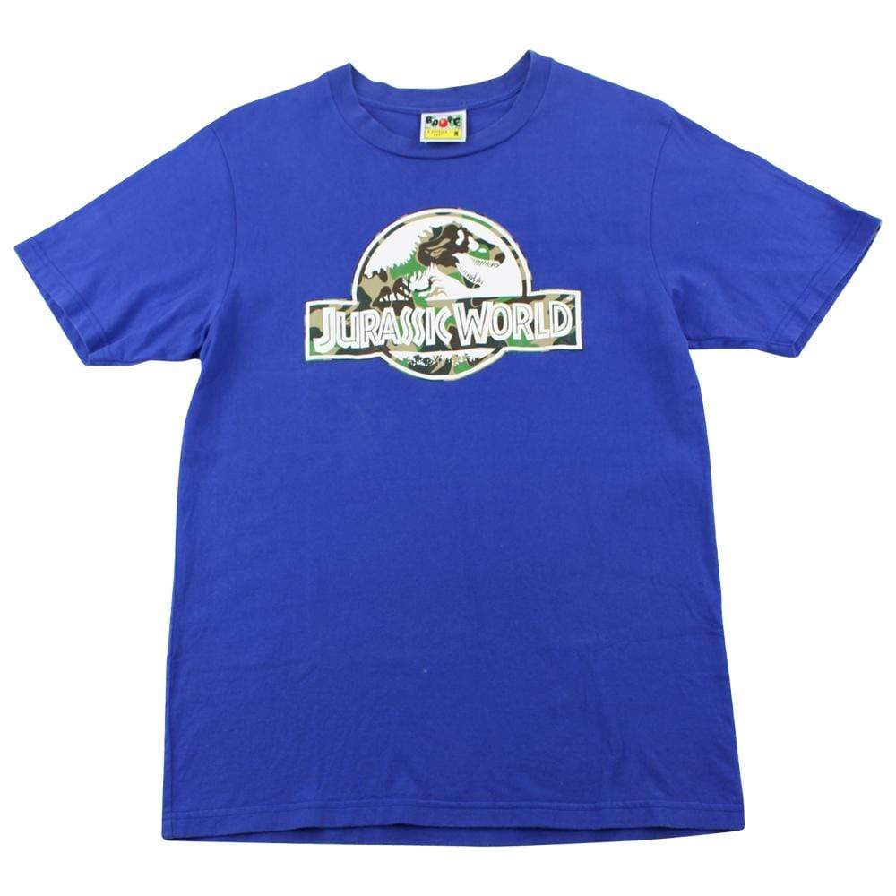 Bape x Jurassic World ABC Green Camo Logo Tee Blue - SaruGeneral