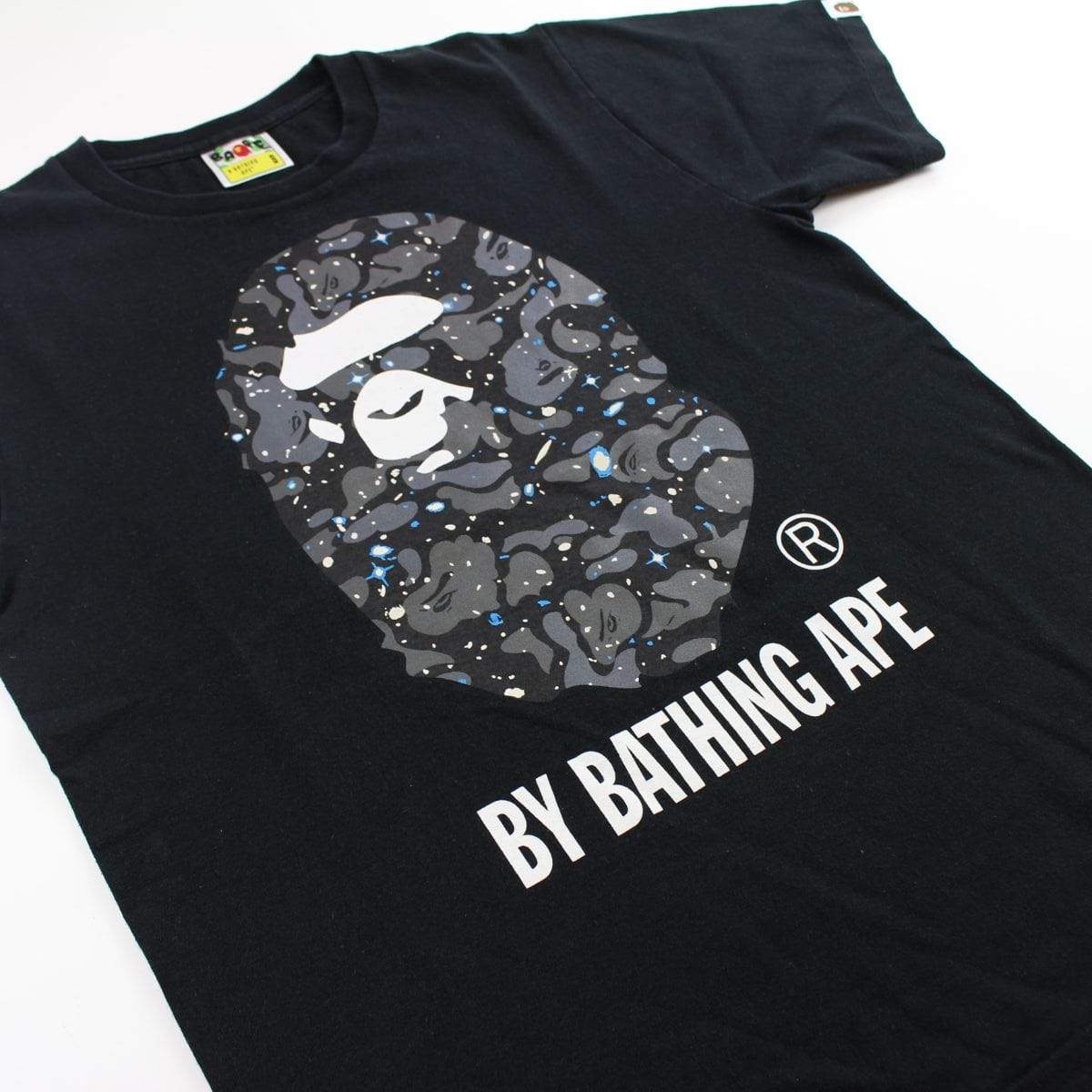 Bape Space Camo Big Ape Logo Tee Black - SaruGeneral