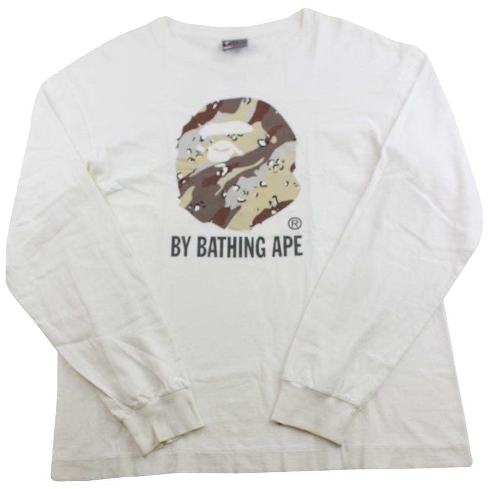 Bape Desert Camo Big Ape Logo LS White - SaruGeneral