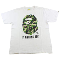 T-shirt Bape ABC Green Camo Big Ape avec logo blanc