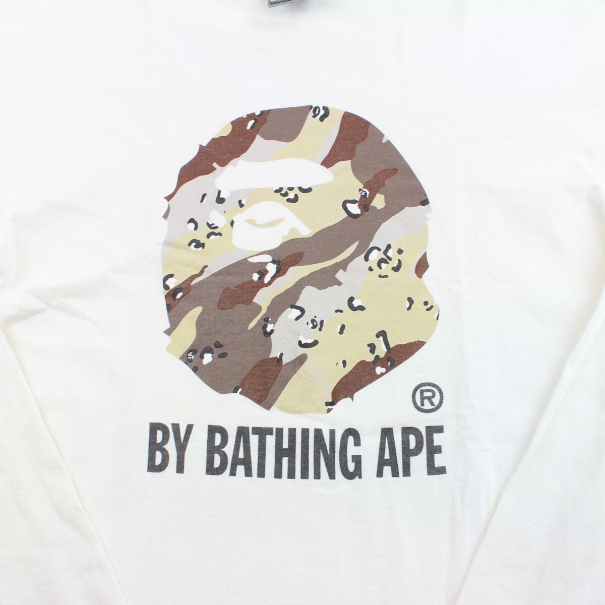 Bape Desert Camo Big Ape Logo LS White - SaruGeneral